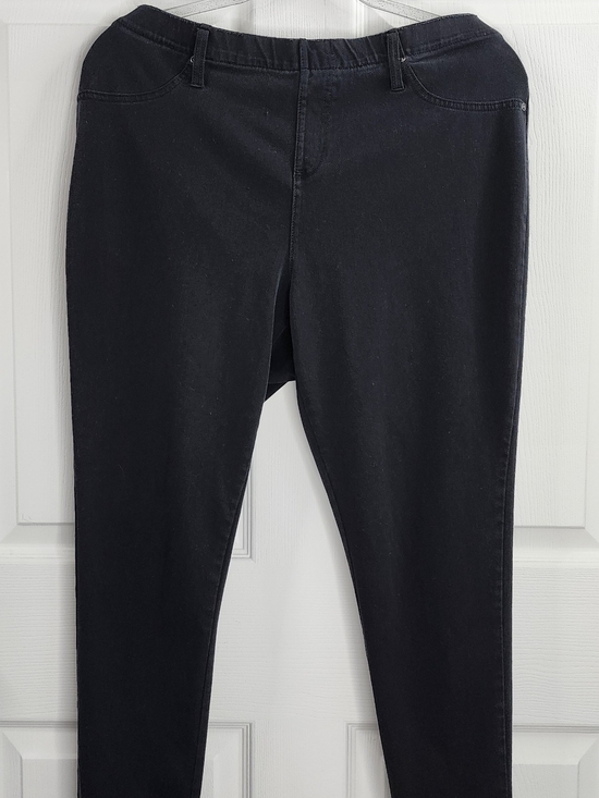 Terra & Sky Pants - Terra & Sky Women's Plus Size 2X Black Pull-On Skinny Denim Jeggings 20W-22W